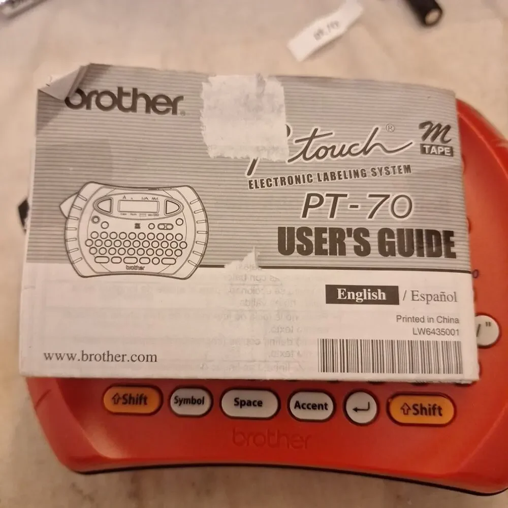 Brother PT-70 P-Touch Blue Electronic Handheld Labeling System Label Maker Tape